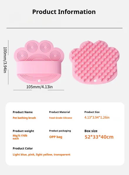 Dog Bath Brush,Pet Bath Comb Brush Soothing Massage Rubber Comb,Pet Bathing Brush